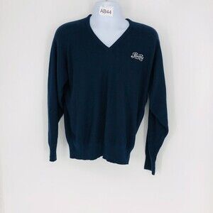 VTG Pepsi Men's Blue 100% Acrylic Fiber Long Sleeve V-Neck Sweater Size LG USA